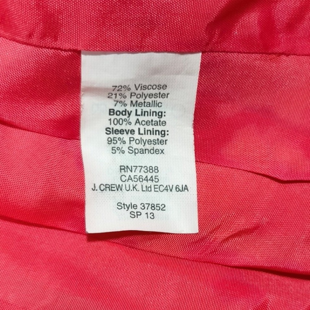 J.Crew Schoolboy Blazer Coral Pink Herringbone Metallic Jacket Style 37852 Sz 6 - Picture 7 of 9